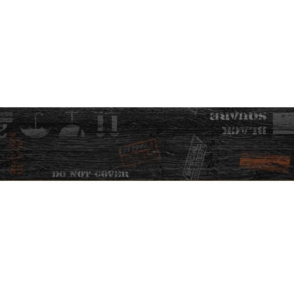Декор Sherwood Чорний ректифікат Д6С990 150x600 мм