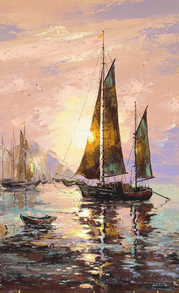 Репродукция Парусники на рассвете 50x80 см Арт Фемелі 