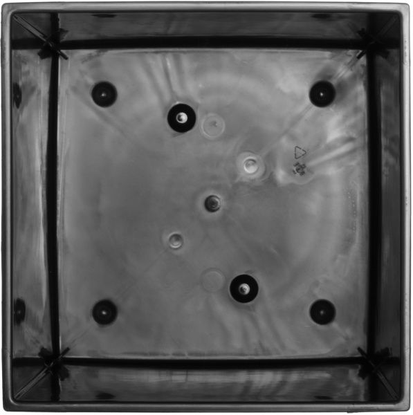 Горшок пластиковый Lamela Финезия квадратный 28,8л кремовый/черный 