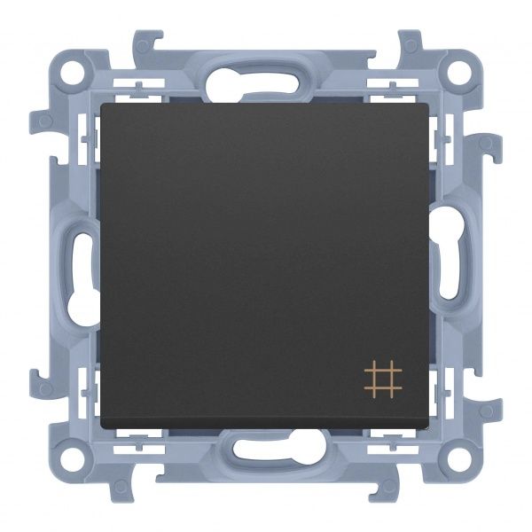 Перемикач перехресний одноклавішний Simon 10 без підсвітки 10 А 250В чорний матовий CW7.01/49