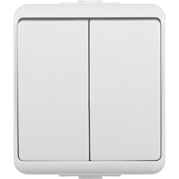 Выключатель двухклавишный HausMark Power без подсветки 10 А 250В белый HSN-SWP.H2C44G2W1-WH