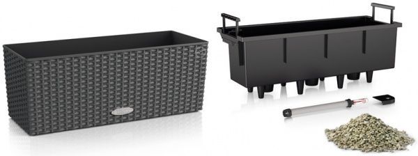 Ящик балконний Lechuza Balconera Cottage 50 прямокутний 18,1л темно-сірий 