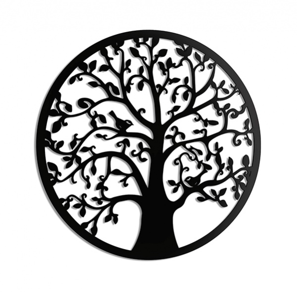 Панно PN064 Дерево 2 68x68 см черный 