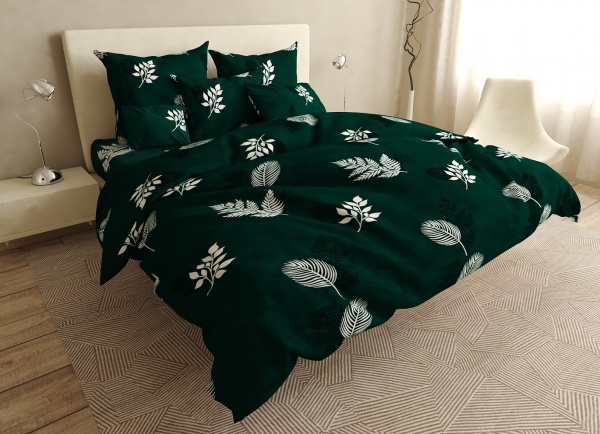 Комплект постільної білизни 1,5 Leaf зелений UP! (Underprice) 