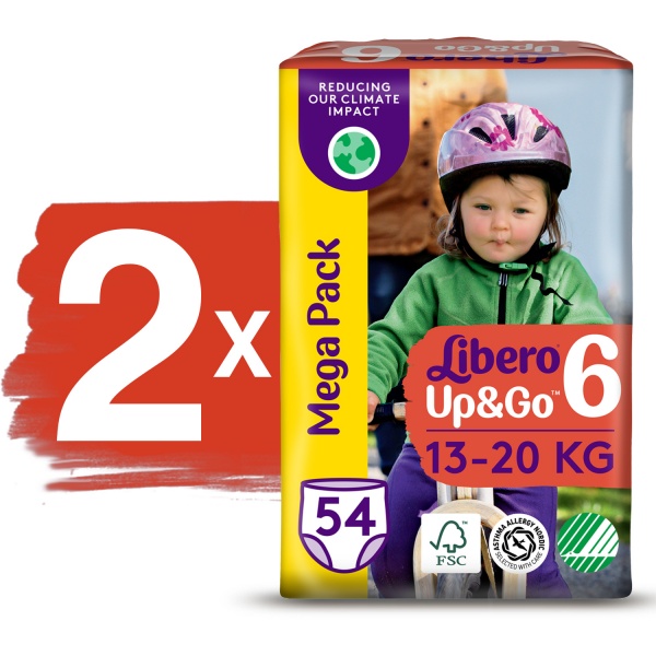 Подгузники-трусики Libero Up&Go 6 13-20 кг 108 шт.