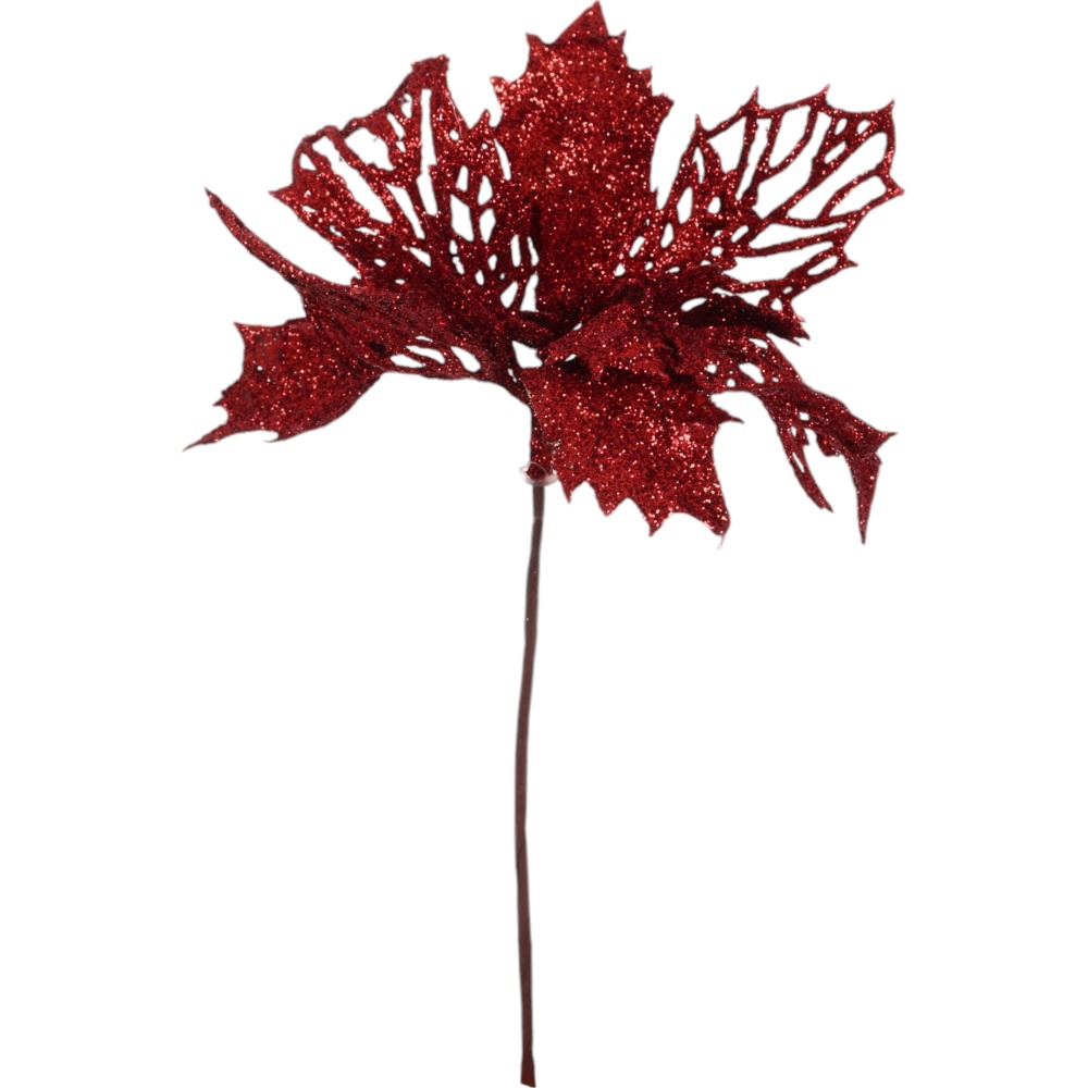 Декорация новогодняя пуансетия классическая 16 см цвет в ассортименте