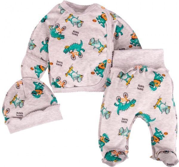 Комплект дитячого одягу Маленькие люди 2001-110 сірий із малюнком р.56 