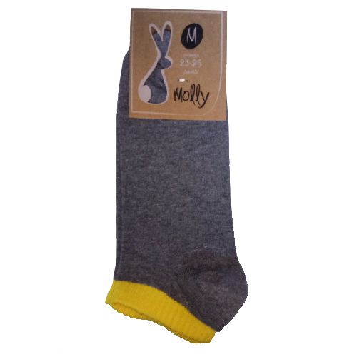 Носки женские Молли Серые с желтым бортом р. 23-25 серый с желтым 1 пар 