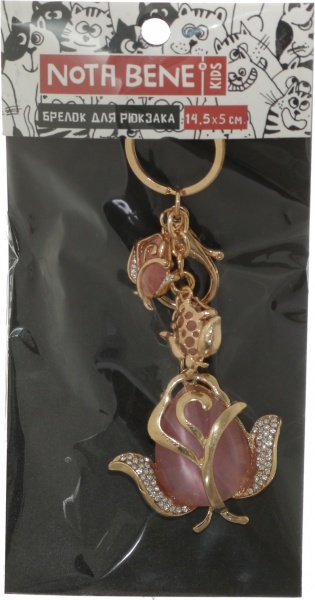 Брелок для рюкзаков Nota Bene Розовая роза 14,5х5 см