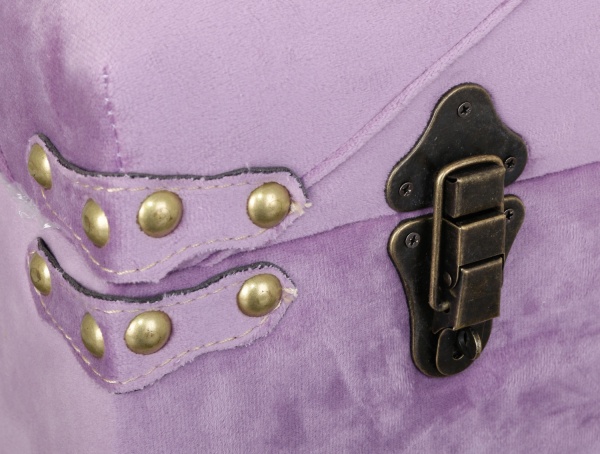 Сундук-пуф Велюр лавандовый 57х30х29 см 