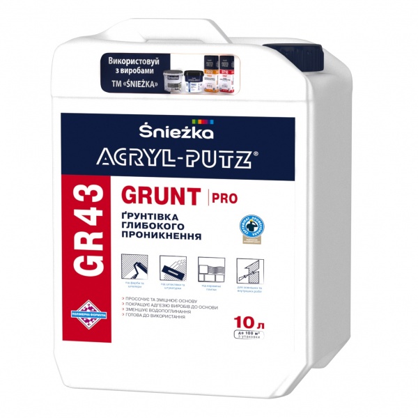 Грунтовка глубокопроникающая Sniezka Acryl-Putz Gr43 Grunt Pro 10 л