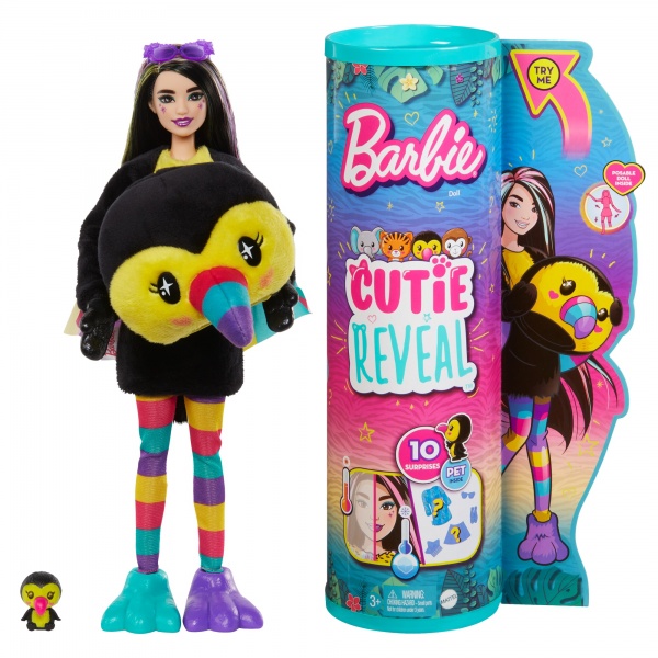 Кукла Barbie Cutie Reveal Друзья из джунглей Тукан HKR00