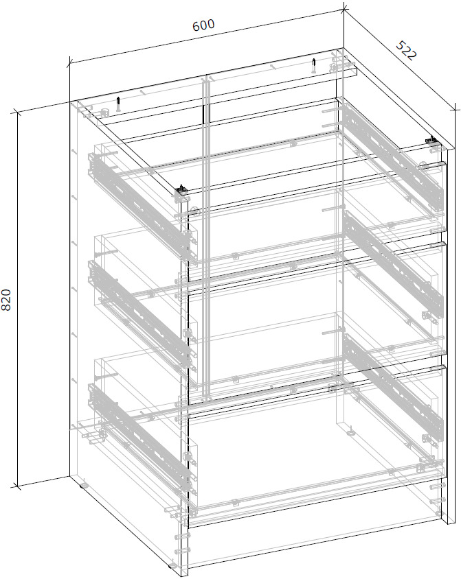 Тумба нижняя 60х82х52 с ящиками МС Злата + фасад шиншилла серая/дуб артизан Грейд