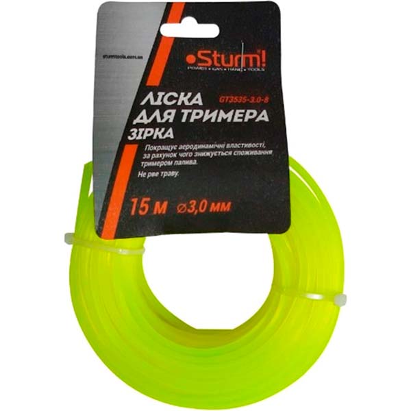 Леска для триммеров Sturm GT3535-3.0-8 15 м звезда O3,0 мм