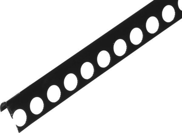 Профіль Броварской алюмінієвий завод гладенький з отворами 25x12x2700 мм чорний 