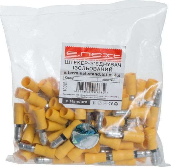 Наконечник втулковий ізольований E.NEXT e.terminal.stand.mpd5.5.195. 4-6 кв.мм 100 шт. жовтий 