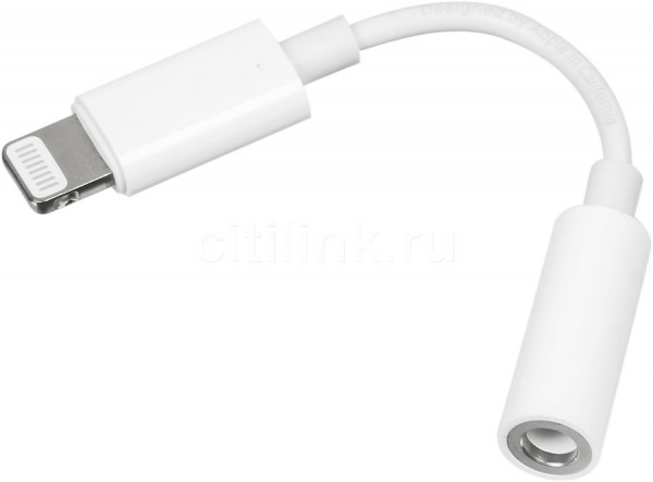Адаптер Apple Lightning – Ligtning + 3.5 mm miniJack 106 м білий (MMX62ZM/A) (for iPhone 7) 