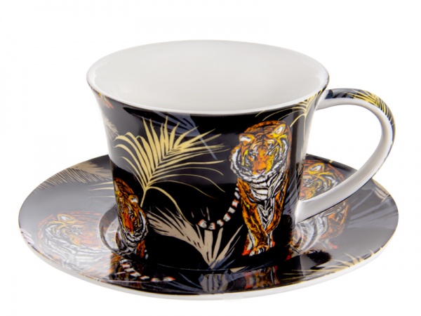 Чашка з блюдцем Animal Black 220 мл 924-727 Lefard