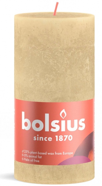 Свічка Рустік стовпчик SHINE 130/68 беж Bolsius