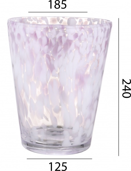 Ваза стеклянная Wrzesniak Glassworks Confetti опал 24х19 см розовый 