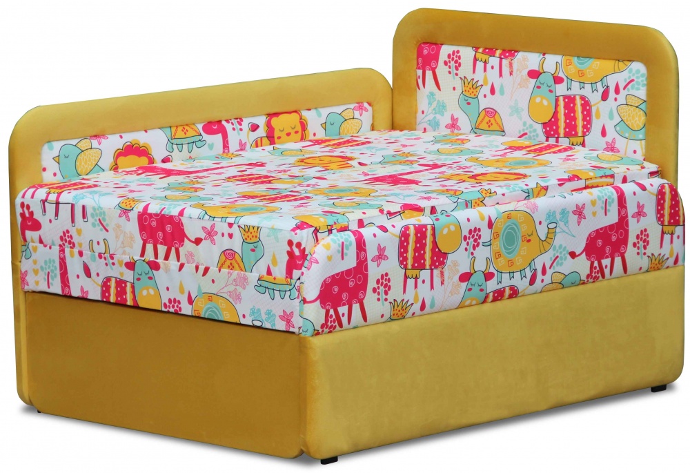 Тахта дитячий Берегиня Маріо лівий жовтий 750x970x660 мм