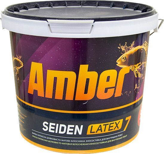 Краска латексная Amber SEIDEN LATEX 7 шелковистый мат белый 5л 