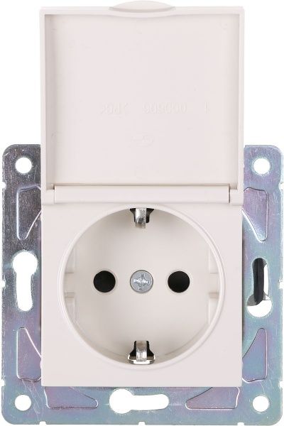 Розетка із заземленням HausMark HausMark Alta з кришкою крем SNG-SCP.SQ20MG1WGC-CR