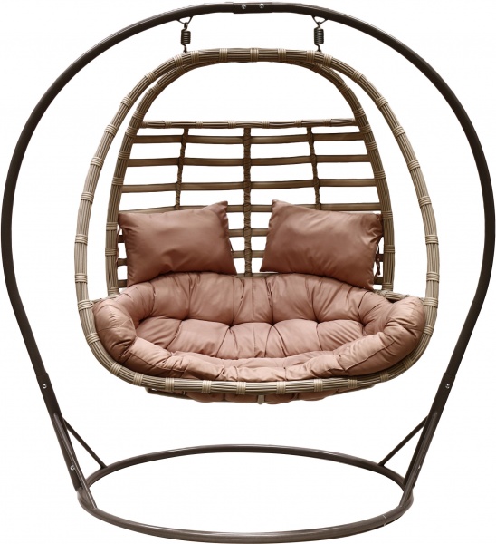 Кресло-кокон Цитрус двухместный широкое плетение сменный меркурий