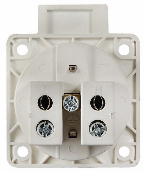 Розетка силовая врезная с заземлением АСКОУКРЕМ ГВ 16А/2 (220В) 2Р+РЕ (312) белый