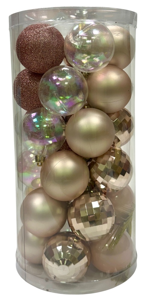 Шар новогодний бабл 30 шт 6 см в ассортименте