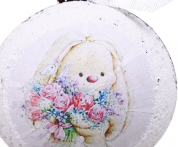 Шар новогодний Символ года-декупаж d 80 мм в ассортименте