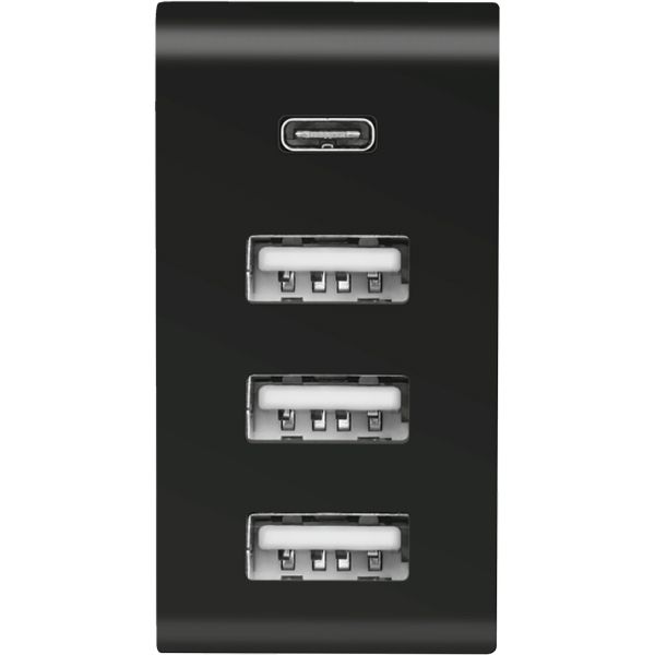 Зарядное устройство Trust Urban 3xUSB 1xType-C Port 24W Fast Charger 22029