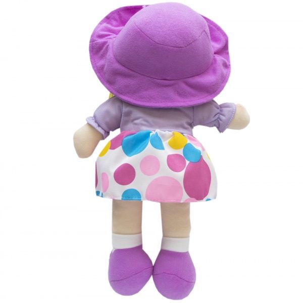 Лялька Девілон 860913 м'яконабивна з вишитим обличчям 36 см фіолетова