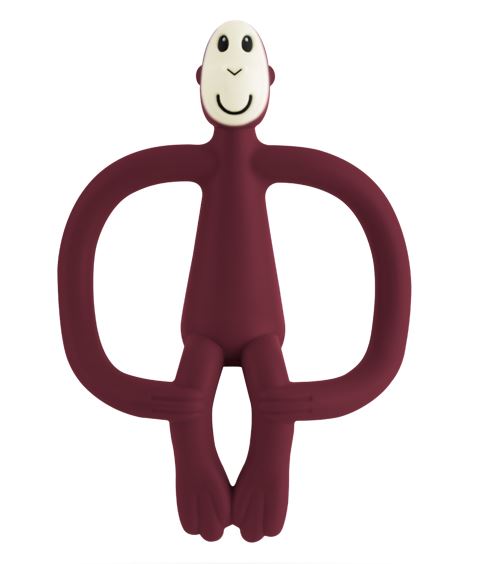 Прорезыватель Matchstick Monkey Обезьянка бордовая 10,5 см (MM-T-012)