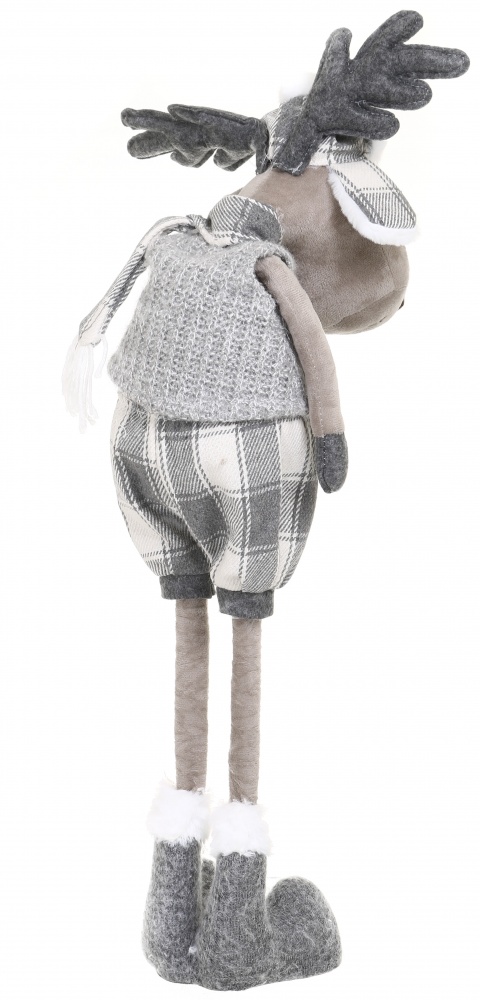 Декорація новорічна лось стояч./ біл.-сір. 2 асорт. 84 см