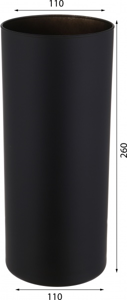 Ваза стеклянная Soft цилиндр 26,5 см черная 