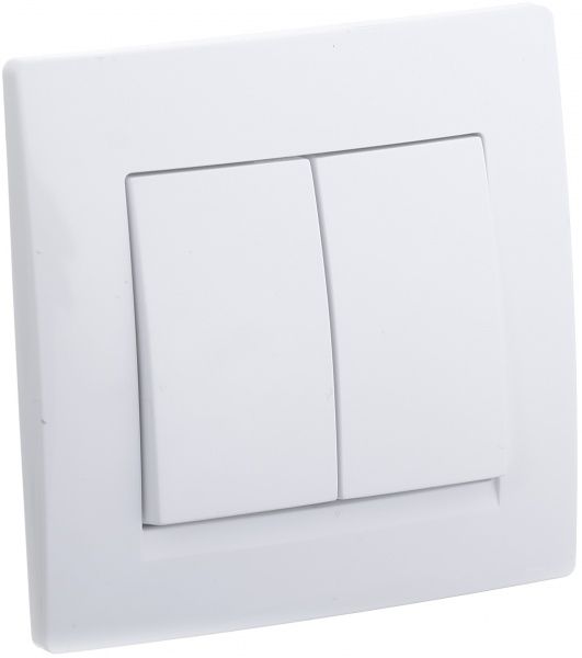 Выключатель двухклавишный UP! (Underprice) One Plus без подсветки 10 А 220В белый 706-0202-101
