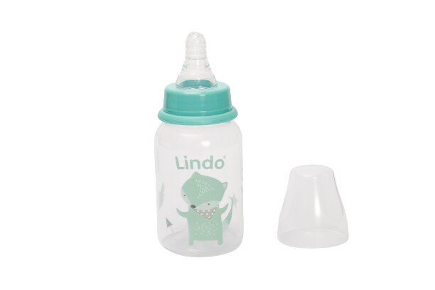 Бутылочка Lindo круглая с силиконовой соской 125 мл Li 142 8850217001428