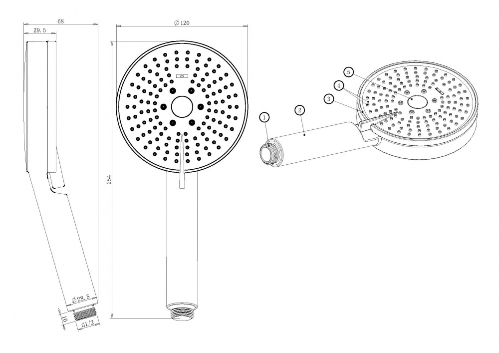 Лейка для душа Aqua Rodos TAYA 05