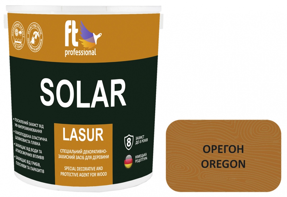 Защитное средство FT Professional SOLAR LASUR орегон шелковистый мат 2,3 л