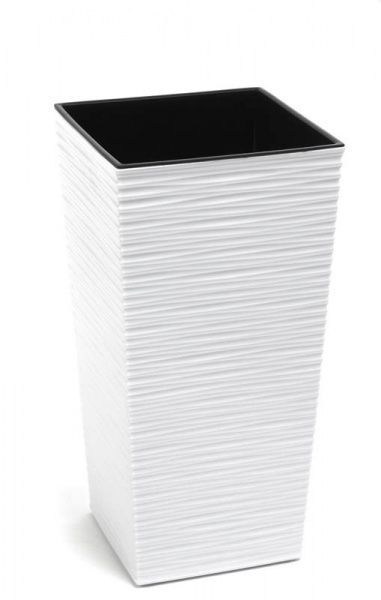 Горшок пластиковый Lamela Финезия 400 с вкладом долото-білий квадратный 20л белый 