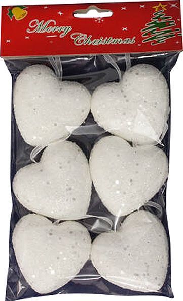 Набор елочных игрушек Сердца d60 мм 6 шт./уп. 