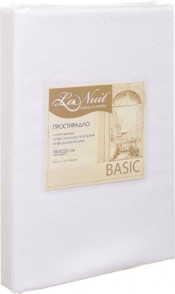 Простынь Ярослав 180x220 см белый La Nuit 
