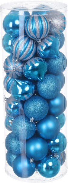 Набор елочных шаров в ассортименте (EPI-N4/8016AB+G8008BS+8008Y+80) d 80 мм 51 шт./уп.