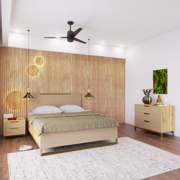 Тумба прикроватная Art in Head Swan 2ш каталонский желтый / дуб вотан 