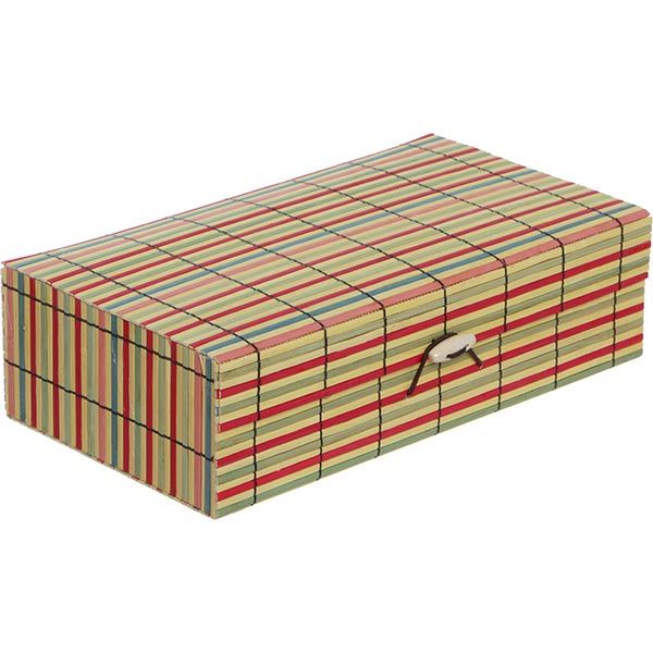 Сундук для украшений Полоски бамбук 22x12.5 см