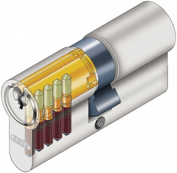 Цилиндр Abus E50 35x35 ключ-ключ 70 мм матовый никель