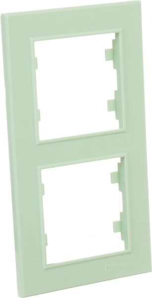 Рамка двухместная Makel Karea вертикальная светло-зеленый