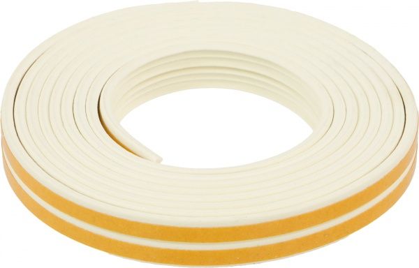 Уплотнитель самоклеящийся E-образный резиновый Scley 9х4 мм 6 м белый 