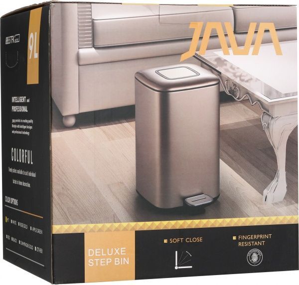 Ведро с педалью JAVA JH-8855TFK-9L-crome